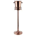 Ice Bucket with Stand 5L Stainless Steel Wine Chiller Container with Carrying Handle for Home Bar Chilling Beer Champagne Party Cooler Standing Outdoor or Indoor Use-Rose Gold