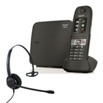 Gigaset E630A Robust DECT Cordless Phone with Corded Headset