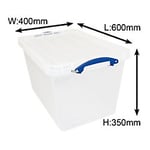 Really Useful Box Storage Box 56C-PK3CB 56 L Transparent PP (Polypropylene) 40 x 60 x 35 cm Pack of 3