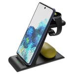 Aimtel Upgraded 3 in 1 Wireless Charging Station Compatible for Samsung Galaxy Watch 4/3 Active 2/1 Galaxy S22(+,Ultra)/S21/S20/Note 20/10/9/8/Z Flip/3 Fold 3/Buds(2,+,Live,Pro) Wireless Charger Stand