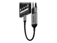 Alogic Ultra Series Charging Combo Adapter - Usb-Adapter - 24 Pin Usb-C (Hane) Till 24 Pin Usb-C (Hona) - 10 Cm - Usb-Ström + -Ljud, Stöd För Power Delivery 3.0 - Svart, Rymdgrå