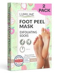 Exfoliating foot peel mask for hard skin, feet peeling socks, baby feet foot peel, foot exfoliant, foot treatment for hard skin, dermatologically tested, 2 pairs (up to size W8/M8.5 EU43)