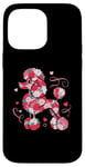 iPhone 14 Pro Max Cute Love Heart Roses Patten Valentines Day Poodle Case