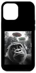 Coque pour iPhone 12 Pro Max Gorilla Selfie avec Alien OVNI pour hommes, femmes, garçons, filles, enfants