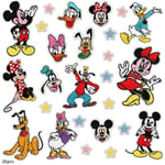 26 st Disney-tema strykjärnslappar för kläder, Minnie Mouse sy på/strykjärn på broderad lapp applikation för jeans, klänning, hattar, byxor