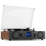 Audizio Tulsa Platine Vinyle Bluetooth, Lecteur Vinyles avec Radio FM/Dab+, Enregistrez Vos Disques en MP3, pour 33/45/78 Tours, Idéal pour Décorer et Écouter Votre Radio/Disques Vinyles