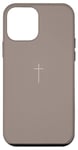 Coque pour iPhone 12 mini Simple Cross Christian Earthy Boho Minimaliste Beige Taupe