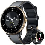 Montre Connectée Femme Homme Smartwatch: 1,43" Amoled Smart Watch avec Appels Bluetooth Compatibles Android iOS phone Montre Intelligente Ronde 123 Sport Mode Moniteur de Tension Arterielle Podometre