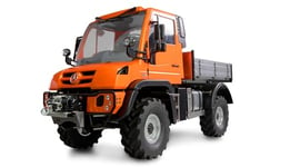 Amewi Mercedes-Benz Unimog Porte-appareils 4WD 1:10 ARTR Orange RC télécommandé sous Licence véhicule