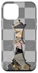 Coque pour iPhone 12 mini Jeu d'échecs Gambit Marbling Queen Échiquier à carreaux