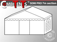 2 m utvidelse til endeseksjon, Semi PRO CombiTents® partytelt, 7x2m, PVC, hvit