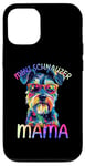 Coque pour iPhone 13 Pro Mini Schnauzer Mom Mama Color Pop Art Mini Schnauzer pour femme