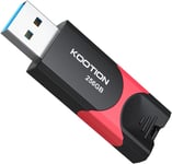 Clé Usb 256 Go 3.0, Cle Usb 256 Go Pousser Tirer Clef Usb 3.0 Flash Drive Stockage Unique Mémoire Stick (Noir-Rouge)[Q1060]