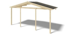 Avant-toit en bois 5x2m pour le chalet de jardin 5m, couleur naturel - DOM613