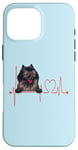 Coque pour iPhone 16 Pro Max EKG de battements de cœur pour chiens Wolf Spitz Funny Dogs My Cardio