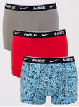 Nike Underwear Mens Boxer Brief 3pk - Multi, Multi, Size L, Men