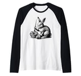 Easter Bunny Coloring Eggs Raglan Baseball Tee