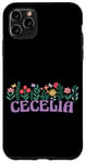 Coque pour iPhone 11 Pro Max Wildflower Floral Cecelia Prénom Fête des Mères Femme