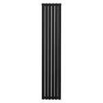 Radiateur à Colonne Ovale 1800mm x 360mm, Chauffage Moderne Vertical à Tube Ovale en Acier au Carbone Noir Mat, Cuisine Salon Salle de Bain [Brosse, Attaches Murales & Supports INCLUS]