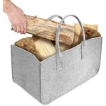 Cyslmuk - 1 pièce sac à bûches sac en feutre panier à bûches en bois sac de rangement pour bûches gris clair 50x25x25CM