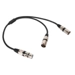 XLR Splitterkabel 3-Pin Hona till Dubbel Hane Ljudlös Låg Förlust XLR Y Splitter Mikrofonkabel för Mixer Högtalare 0,5m