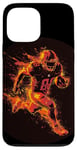 Coque pour iPhone 13 Pro Max Un joueur de football brûle comme une météorite dans le feu et les flammes