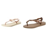 Havaianas Twist, Sandale plate Femme, Beige Sand Grey 0154, 37/38 EU Luna Femme, Rose Gold/Rose Gold, 37/38