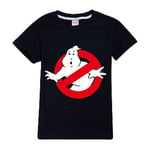 Ghostbusters T-shirt för barn 5-12 år, pojkar och flickor, tryckt, kortärmad, sommar, casual, topp, T-shirt, present (5-6 år, svart)