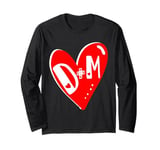 Valentines Day 2022 Couples Matching Red Heart D+M Lovers Long Sleeve T-Shirt