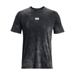 Under Armour Mens Elevated Core Wash T-Shirt in Black Cotton - Size Medium