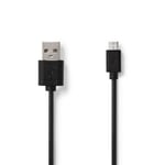 NEDIS USB-kabel   USB-A han plugg   USB Micro-B han  plugg Nikkelbelagt   5.00 m   Runde   PVC   Svart   Plastpose