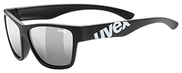 uvex Sportstyle 508 - Sunglasses for Kids - Mirrored Lenses - incl. Headband - Black Matt/Silver - One Size