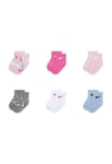 Nike Chaussettes multicolores SWOOSHFETTI 6PK ANKLE SOCKS, A9Y, 12-24 mois