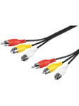 Pro Composite audio/video connector cable 3x RCA