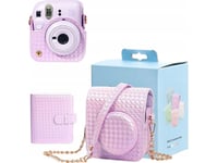 Loveinstant 2-I-1 Etui For Fuji Instax Mini 12 + Album For 64 Bilder / Lilla