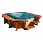 Spa en Bois K2O Palm Beach Pour 4-6 Personnes Carré 250x275x71 cm