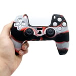 EXTREMEGRIPPRO CAMO Case Grips Silicon Rubber Cover Protective Skin for PS5 Controller (Black/Red/Grey Camo)