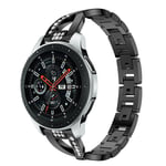 Samsung Galaxy Watch (46mm) X-muotoiltu ketju vaihdettava kellon ranneke metallista missä tekojalokivet - Musta