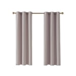 Home In Style 4U Blackout Thermal Insulated Window Curtains for living room 2 Panels Silver grey 90" width x 90" drop Ring Top Eyelet Curtain with Tie Backs