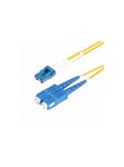 2m (6ft) LC to SC (UPC) OS2 Single Mode Duplex Fiber Optic Cable 9/125µm Laser Optimized 10G Bend Insensitive Low Insertion Loss - LSZH Fiber Patch Cord (SMLCSC-OS2-2M) - patch cable - 2 m - yellow