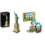 LEGO 21042 Architecture Statue of Liberty Model Building Kit, Collectable New York Souvenir Set, for Women, Men, Her or Him, Home Décor, Creative Activity & 31139 Creator 3 in 1 Cosy House Toy Set
