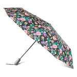 Totes Grand parapluie pliable InBrella recyclé à fermeture inversée avec technologie d'ouverture/fermeture automatique, noir, auvent de 119,4 cm, parapluie à bulles transparent