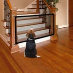 Peny - Barrière de sécurité Chien Barrière de Rétractable Pliable pour Barrière D'escalier de Sécurité pour Chiens et Bébé Noir(Taille 70110cm)