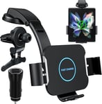 15w Qi Chargeur Induction Voiture,Double Bobine Chargeur Sans Fil Voiture Rapide Automatic Clamping Support Telephone Voiture Pour Samsung Galaxy Z Fold 6/Z Fold 5/4/3/2 Oppo Find N2