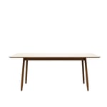 Massproductions - Icha Table - 180 x 90, Black Stained Beech Desktop Linoleum 4166 Charcoal - Matbord