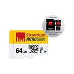 Strontium SRN64GTFU1C Nitro 566X 64GB microSDXC UHS-1 carte mémoire avec adaptateur et lecteur