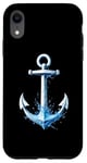 iPhone XR sailing boat nautical white sea ship cute anchor blue water Case