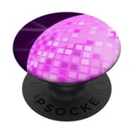 Disco Ball 70s 80s Retro Pink Disco Ball PopSockets PopGrip Adhésif