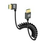 GELRHONR Câble hdmi court enroulé 8k, rallonge hdmi mâle à mâle ultra mince cordon flexible 48gbps prise en charge haute vitesse 3D 8K@60Hz pour moniteurs sur caméra, TV, Xbox series x/s (Right Angle)