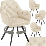 tectake® Lot de 4 Chaise pivotante de Salle à Manger Moderne Fauteuil salon Chaise Ergonomique Rembourrée Confortable Chaise Design Meuble salon pour Salle à manger, salon, coiffeuse, chambre, cuisine